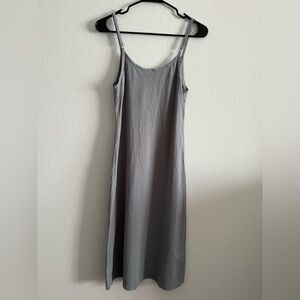 Brazeau Tricot Gray Slip Dress Spaghetti Strap Minimalist Midi